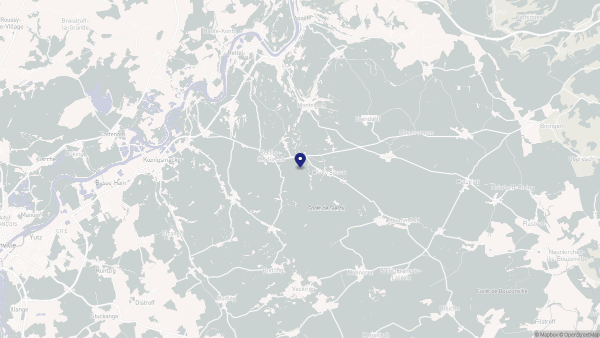 Aperçu cartographique de Kerling-lès-Sierck, centré sur la commune