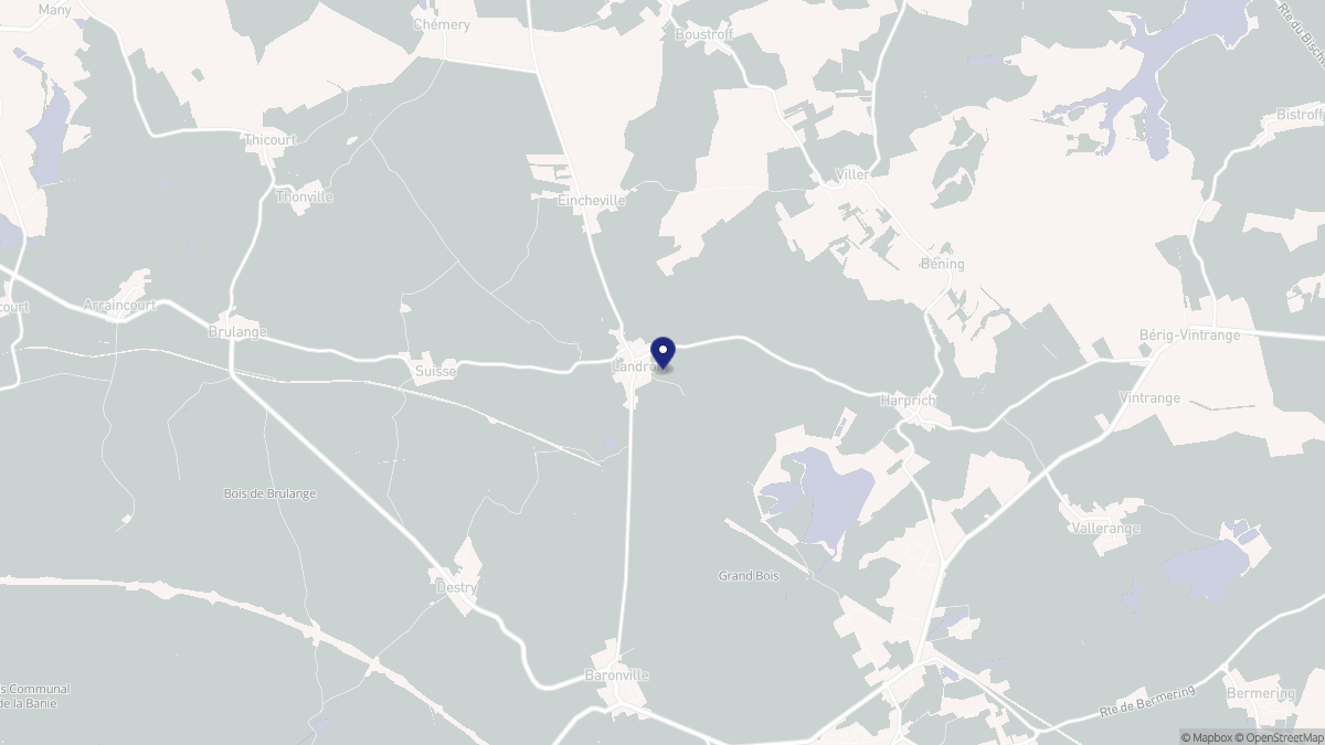 Aperçu cartographique de Landroff, centré sur la commune