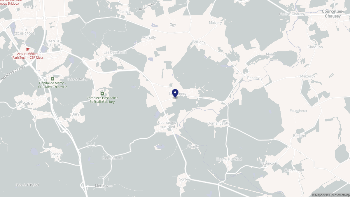 Aperçu cartographique de Laquenexy, centré sur la commune