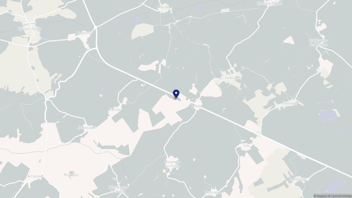 Aperçu cartographique de Lezey, centré sur la commune