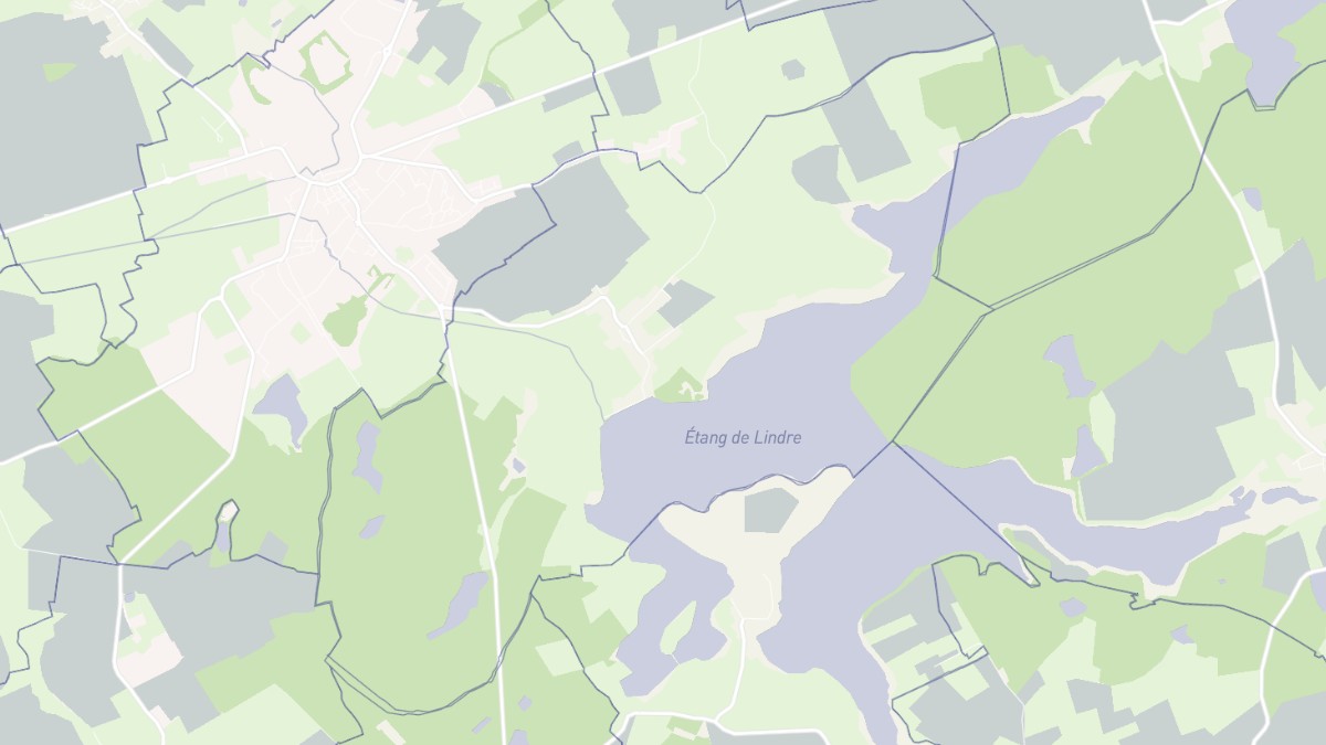 Aperçu cartographique de Lindre-Basse, centré sur la commune