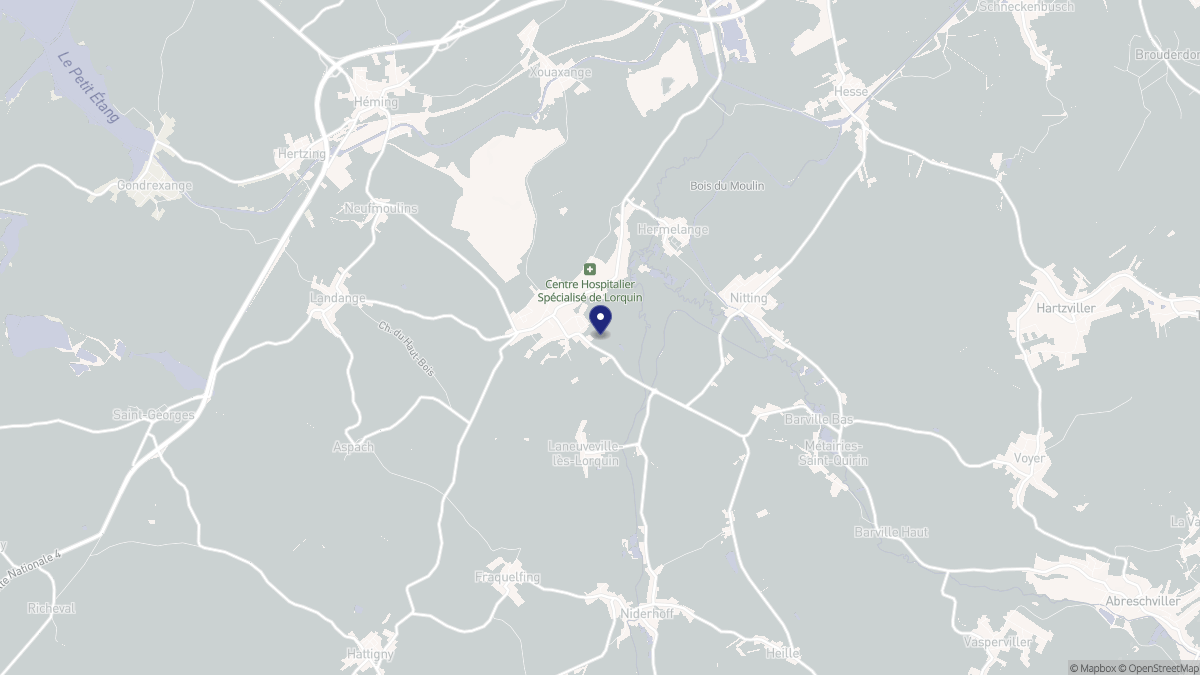 Aperçu cartographique de Lorquin, centré sur la commune