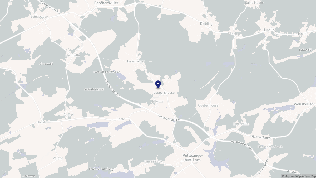 Aperçu cartographique de Loupershouse, centré sur la commune