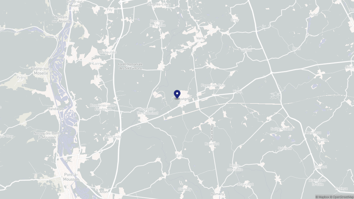 Aperçu cartographique de Louvigny, centré sur la commune