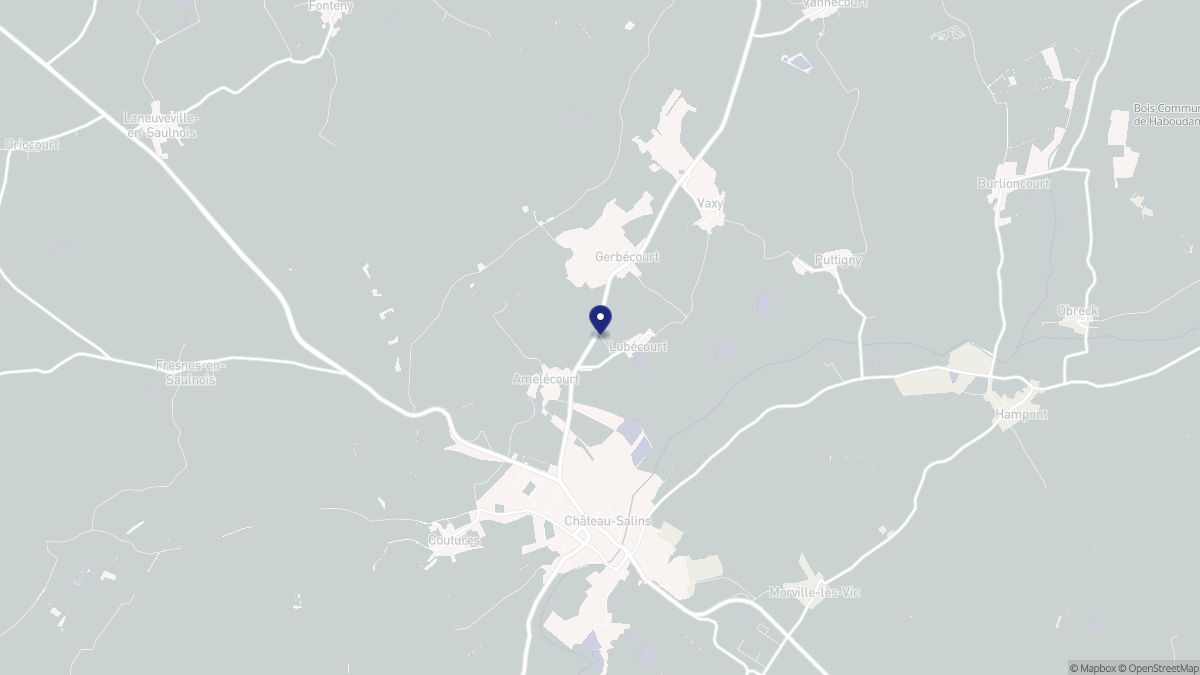 Aperçu cartographique de Lubécourt, centré sur la commune