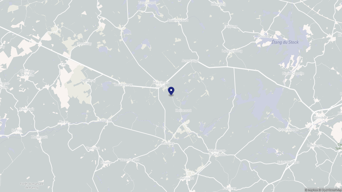 Aperçu cartographique de Maizières-lès-Vic, centré sur la commune