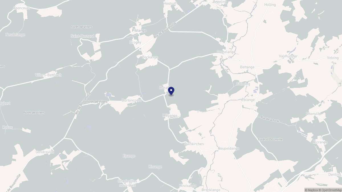 Aperçu cartographique de Mégange, centré sur la commune