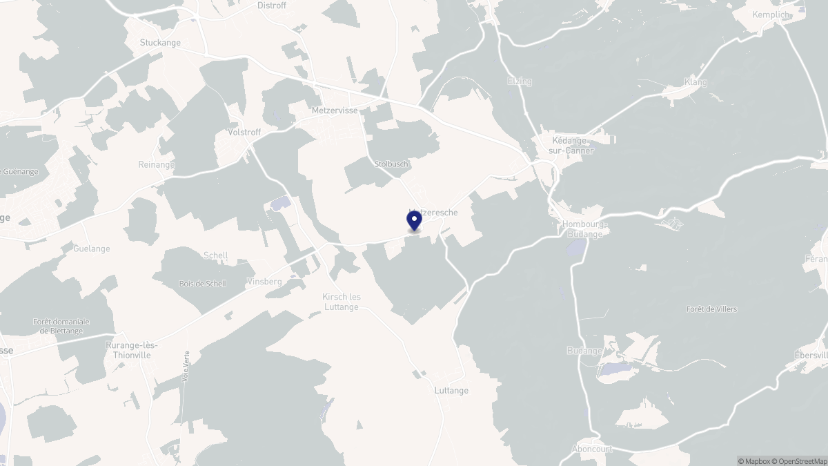Aperçu cartographique de Metzeresche, centré sur la commune
