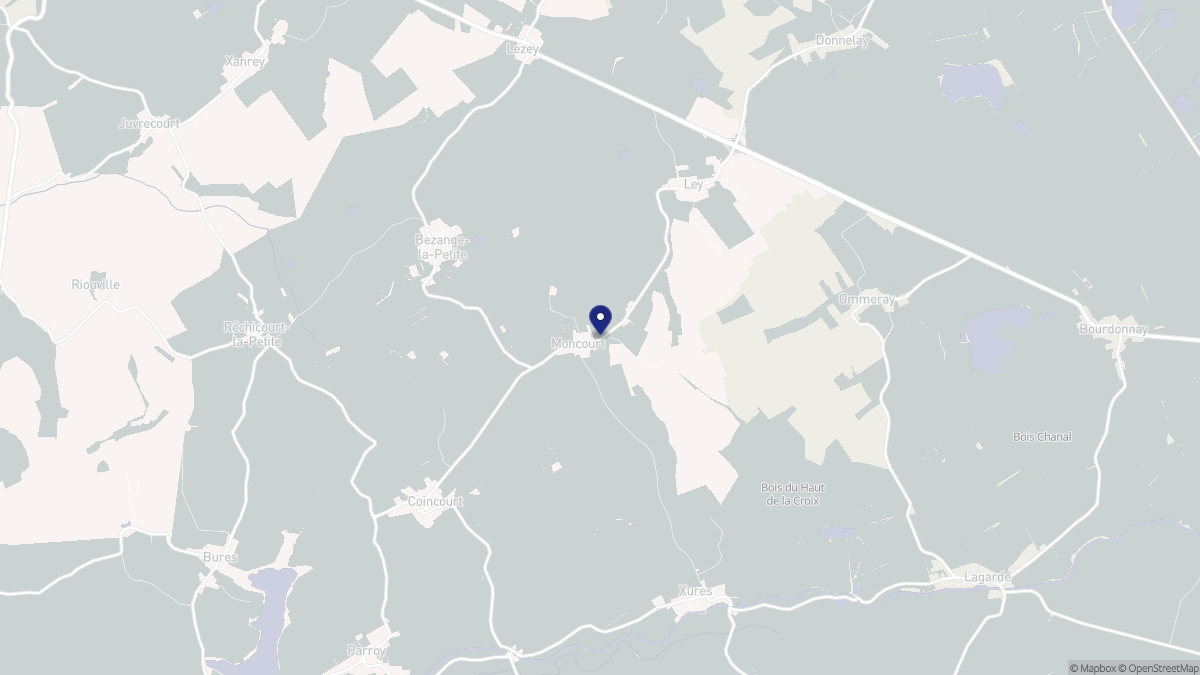 Aperçu cartographique de Moncourt, centré sur la commune