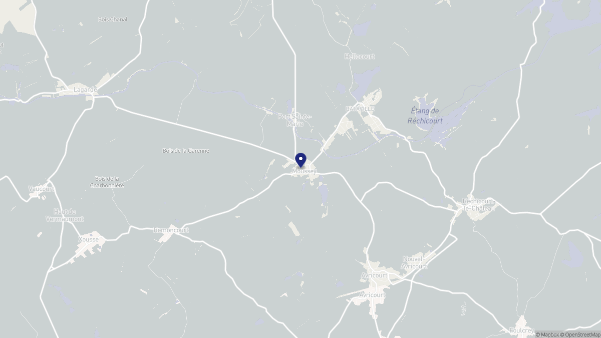 Aperçu cartographique de Moussey, centré sur la commune