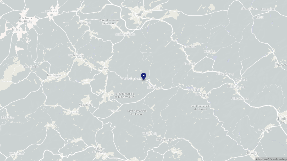 Aperçu cartographique de Mouterhouse, centré sur la commune