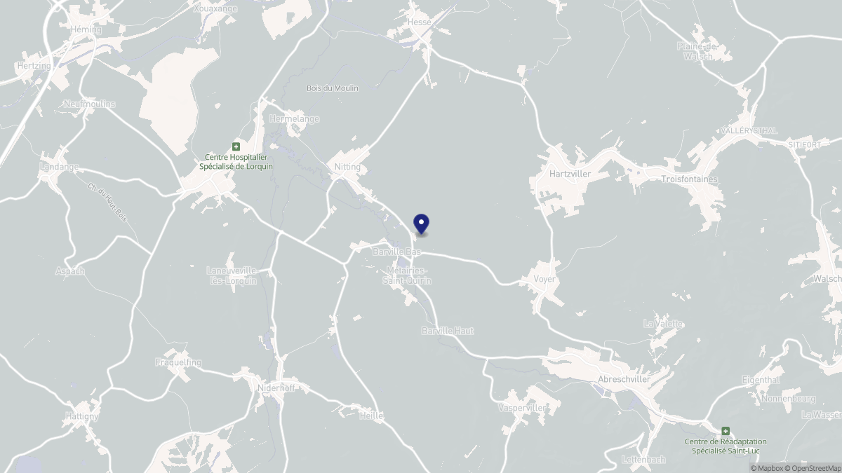 Aperçu cartographique de Nitting, centré sur la commune