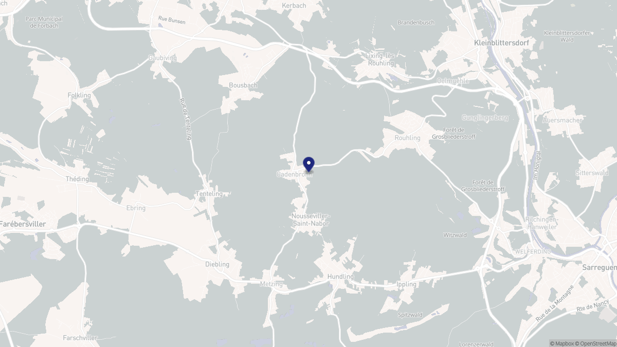 Aperçu cartographique de Nousseviller-Saint-Nabor, centré sur la commune
