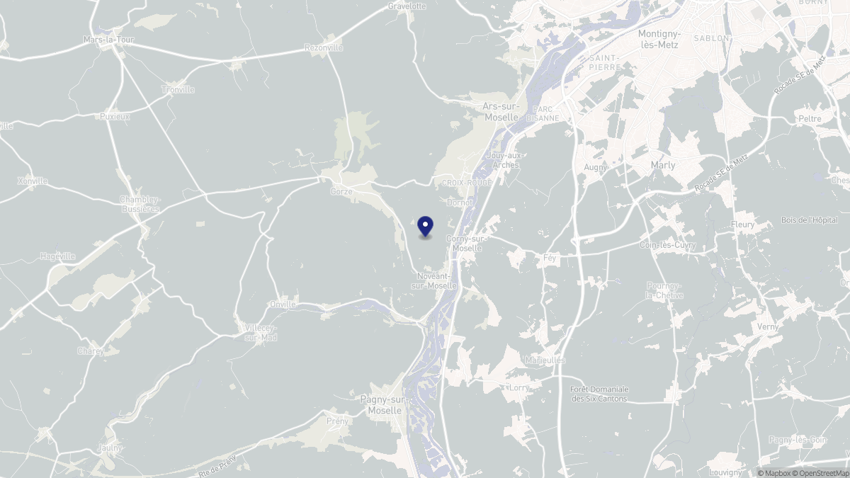 Aperçu cartographique de Novéant-sur-Moselle, centré sur la commune