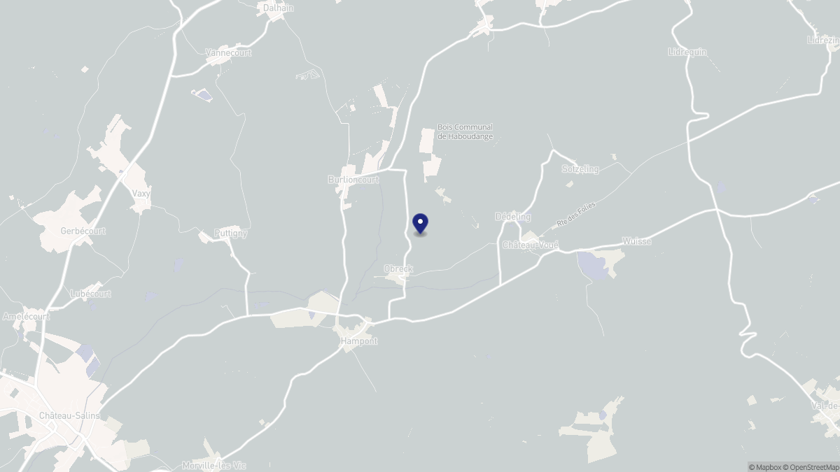 Aperçu cartographique de Obreck, centré sur la commune