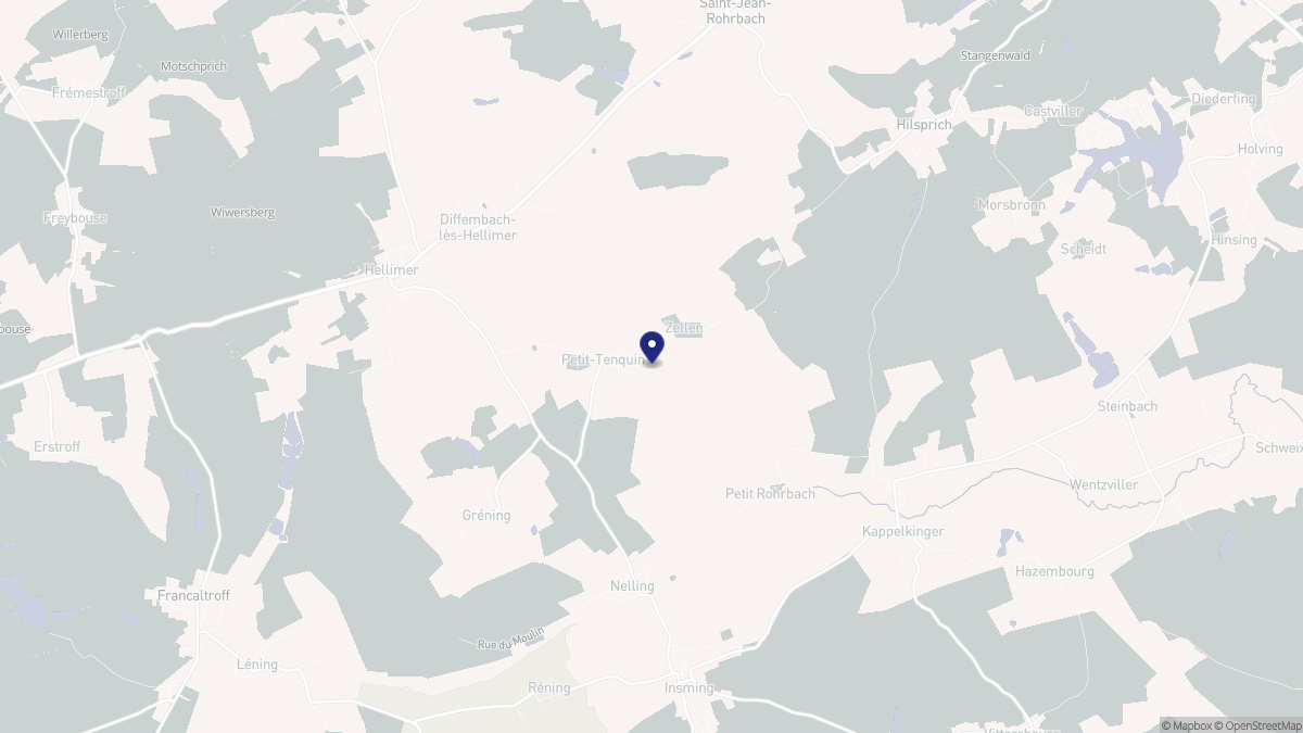 Aperçu cartographique de Petit-Tenquin, centré sur la commune