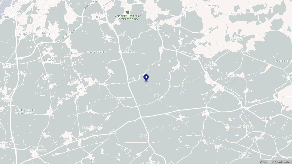Aperçu cartographique de Pontoy, centré sur la commune