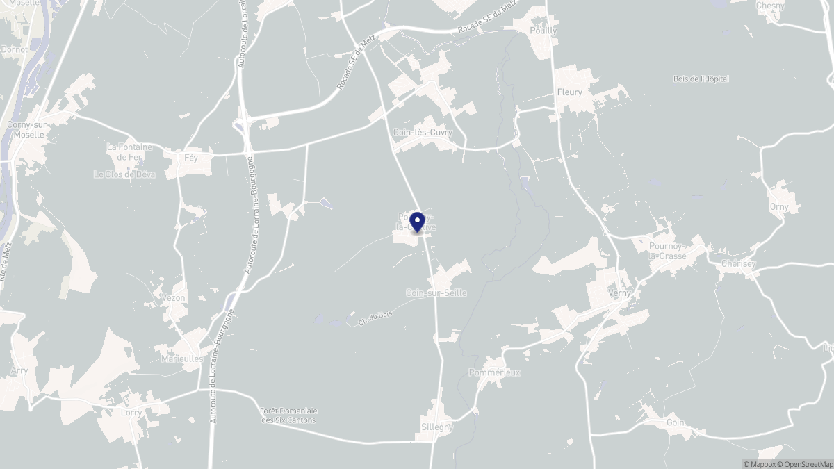 Aperçu cartographique de Pournoy-la-Chétive, centré sur la commune