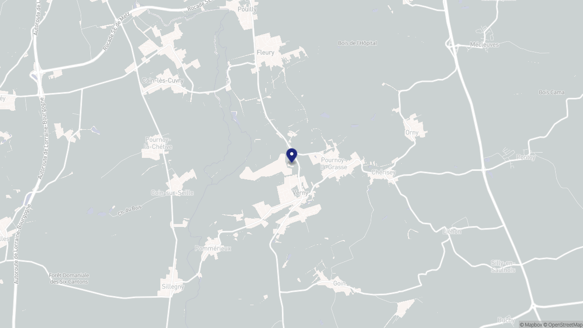 Aperçu cartographique de Pournoy-la-Grasse, centré sur la commune