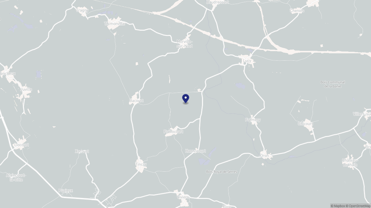 Aperçu cartographique de Prévocourt, centré sur la commune