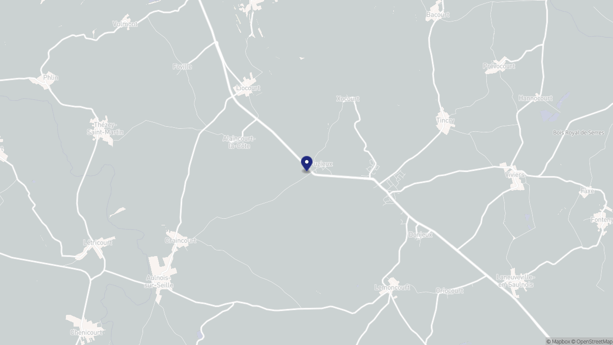 Aperçu cartographique de Puzieux, centré sur la commune