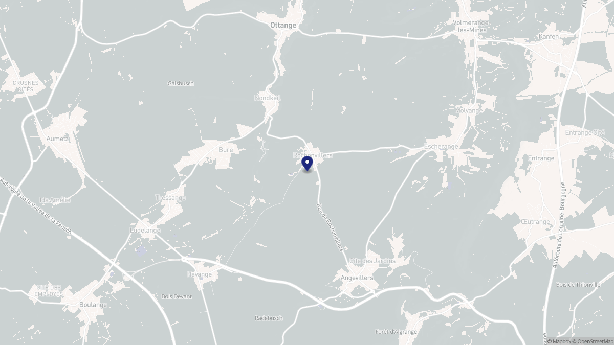 Aperçu cartographique de Rochonvillers, centré sur la commune