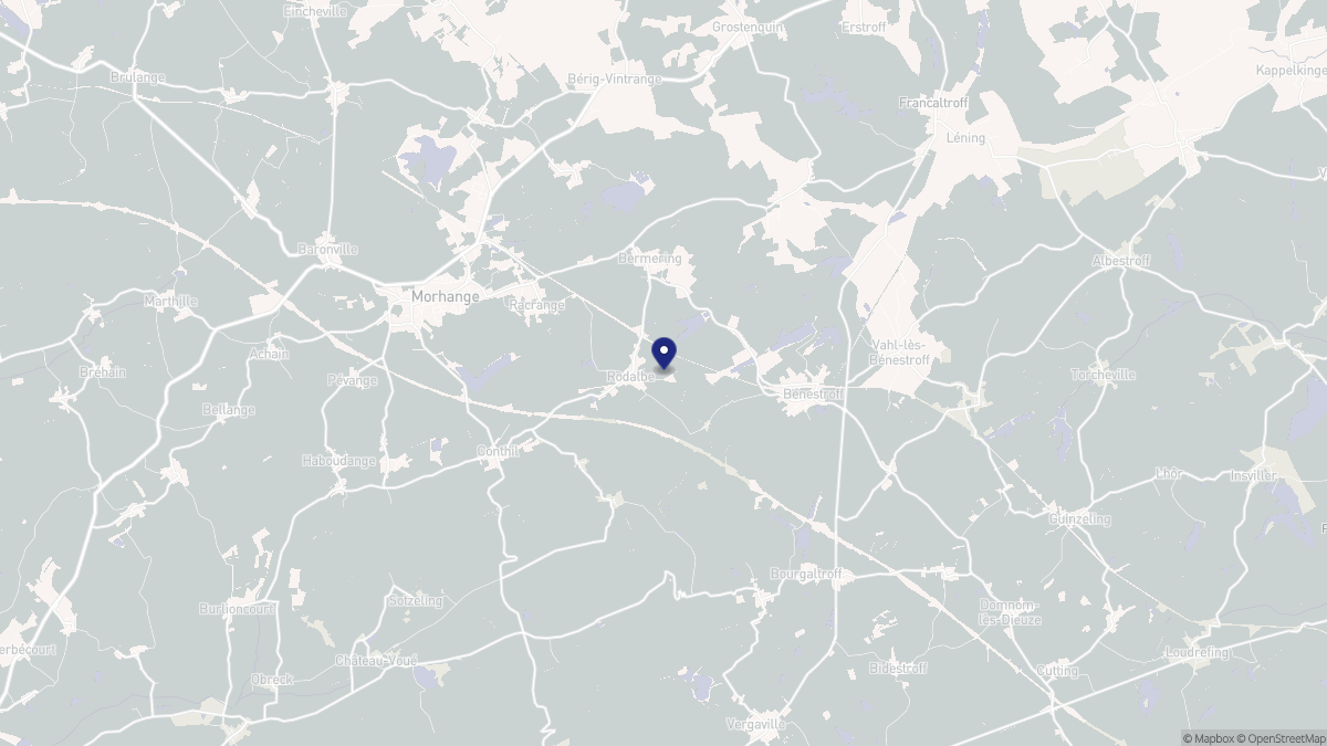 Aperçu cartographique de Rodalbe, centré sur la commune