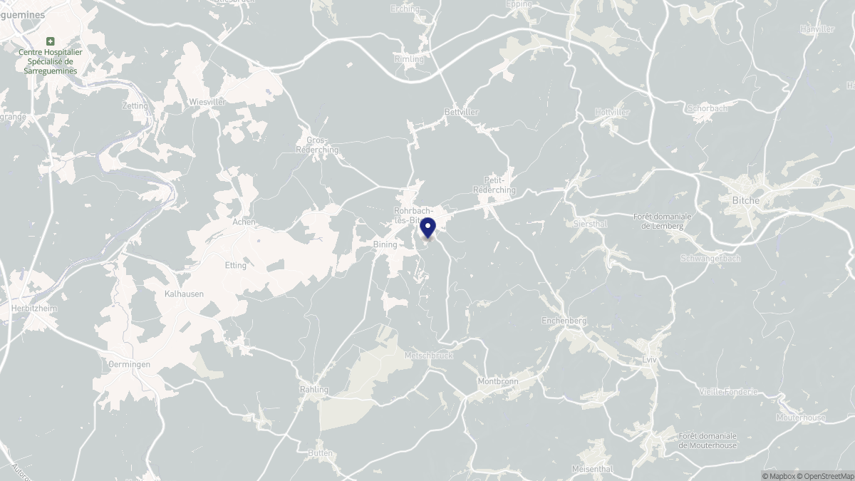 Aperçu cartographique de Rohrbach-lès-Bitche, centré sur la commune