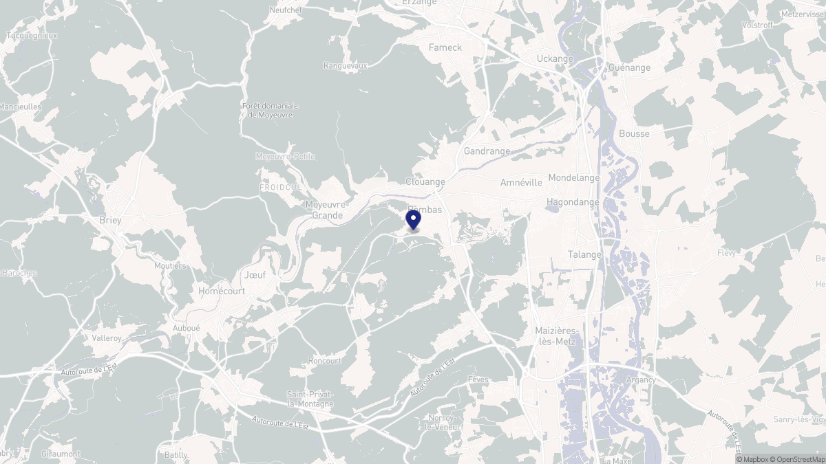 Aperçu cartographique de Rombas, centré sur la commune
