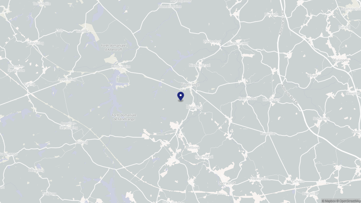 Aperçu cartographique de Romelfing, centré sur la commune