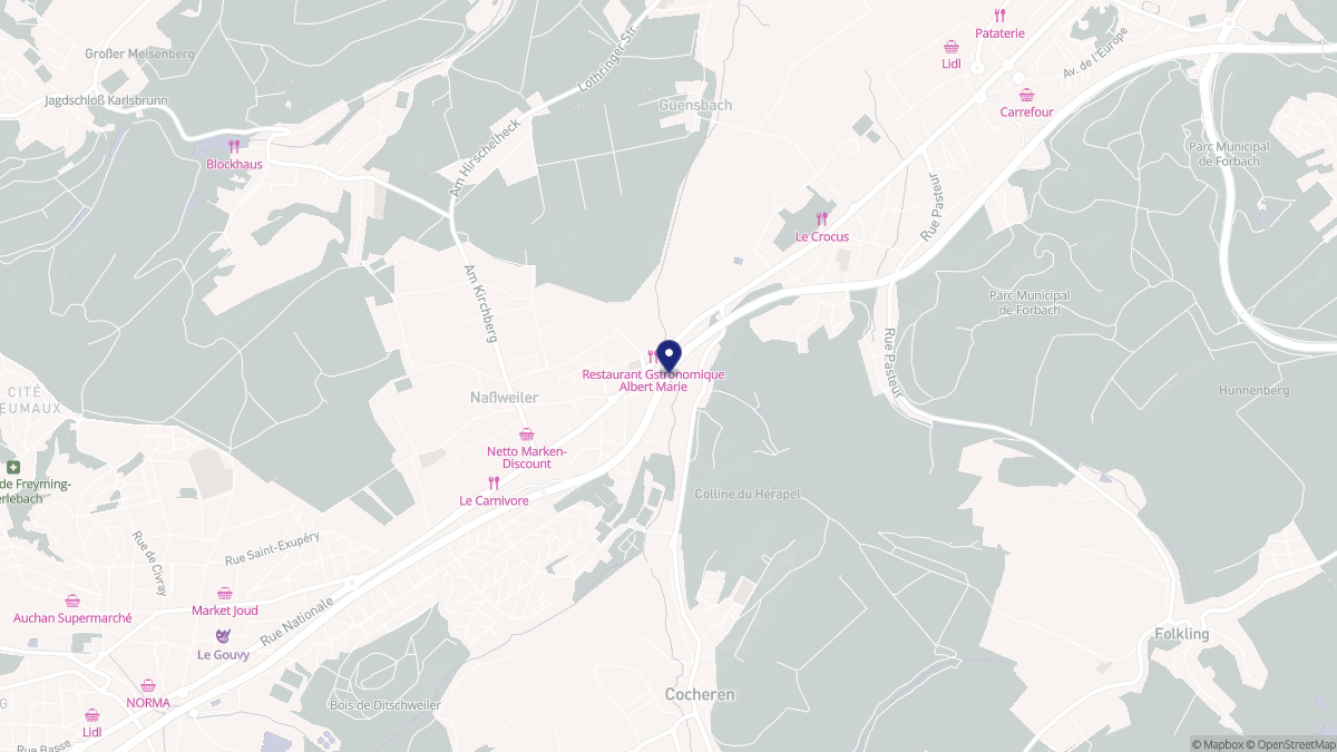 Aperçu cartographique de Rosbruck, centré sur la commune