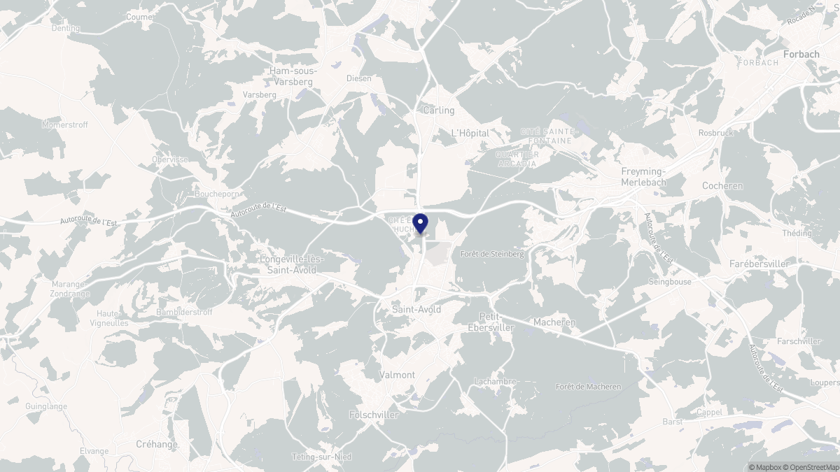 Aperçu cartographique de Saint-Avold, centré sur la commune