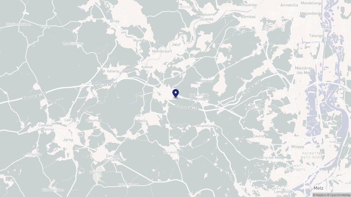 Aperçu cartographique de Sainte-Marie-aux-Chênes, centré sur la commune