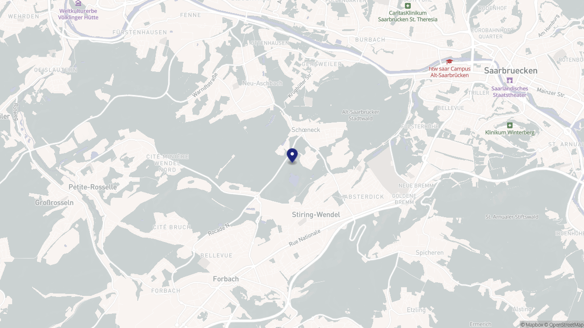 Aperçu cartographique de Schœneck, centré sur la commune