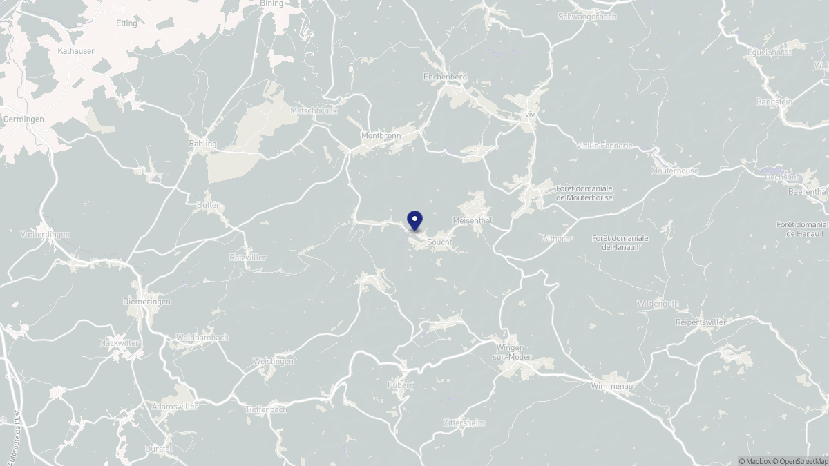Aperçu cartographique de Soucht, centré sur la commune