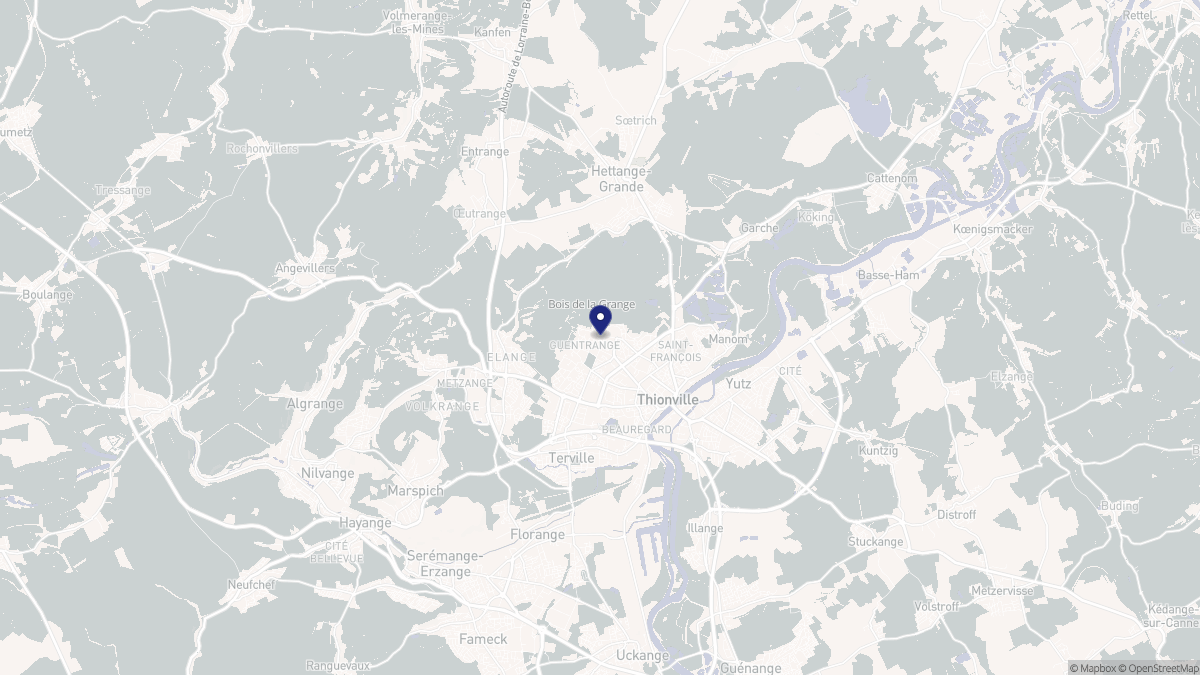 Aperçu cartographique de Thionville, centré sur la commune