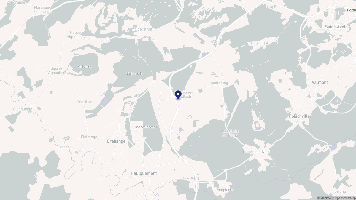 Aperçu cartographique de Tritteling-Redlach, centré sur la commune