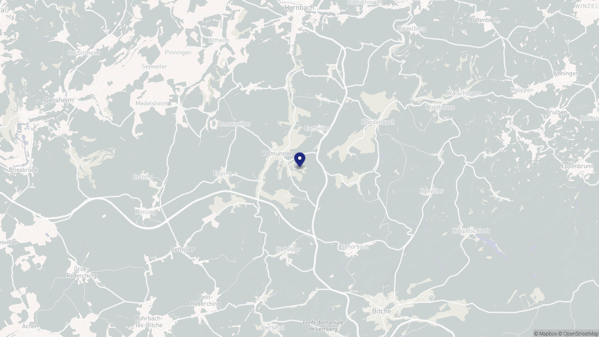 Aperçu cartographique de Volmunster, centré sur la commune