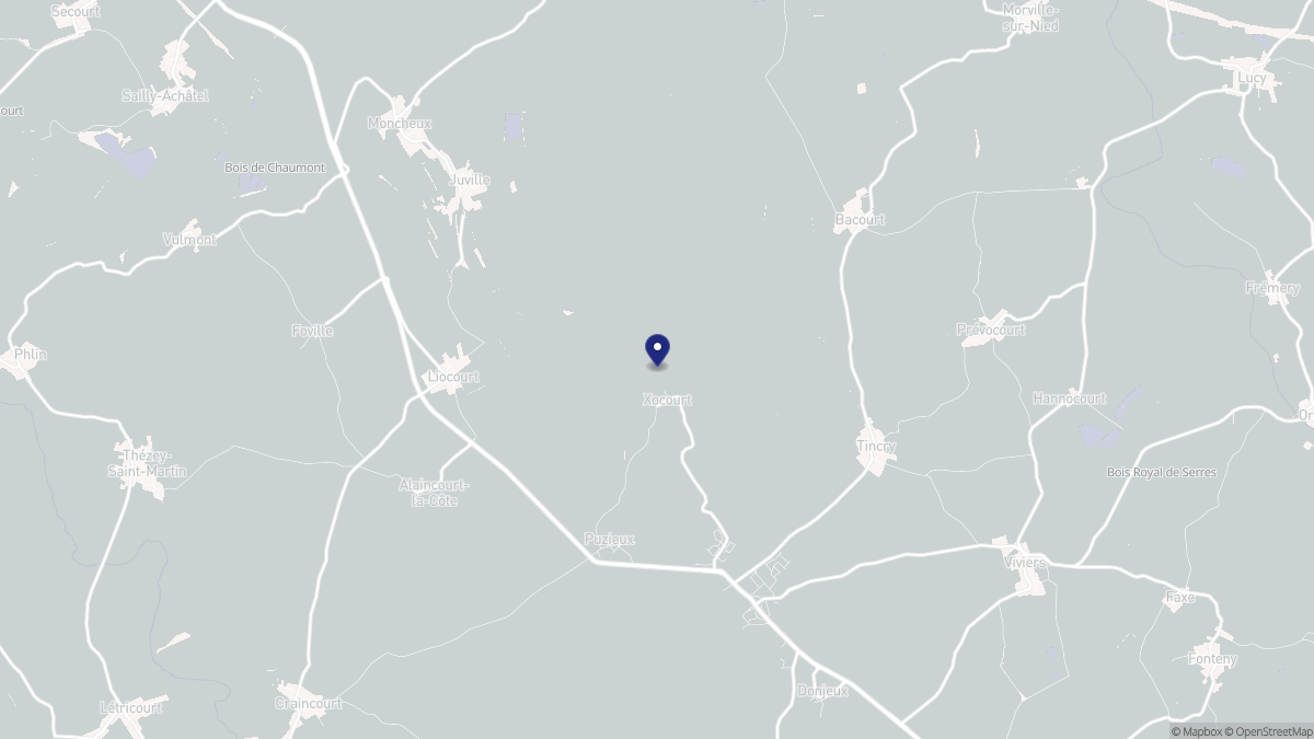 Aperçu cartographique de Xocourt, centré sur la commune