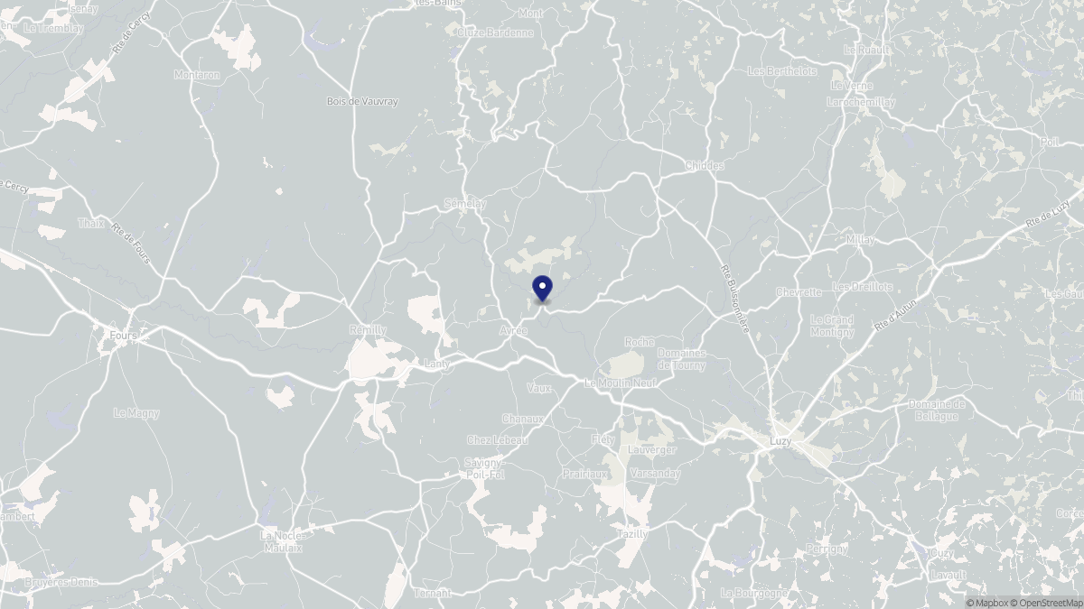 Aperçu cartographique de Avrée, centré sur la commune