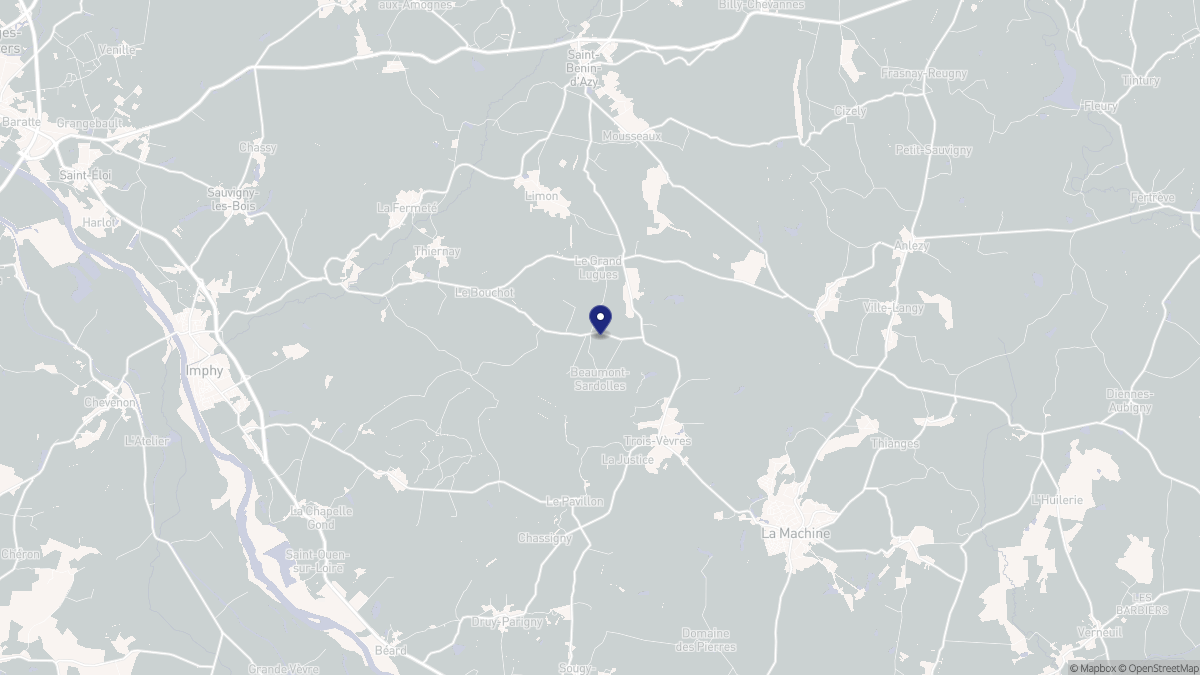 Aperçu cartographique de Beaumont-Sardolles, centré sur la commune