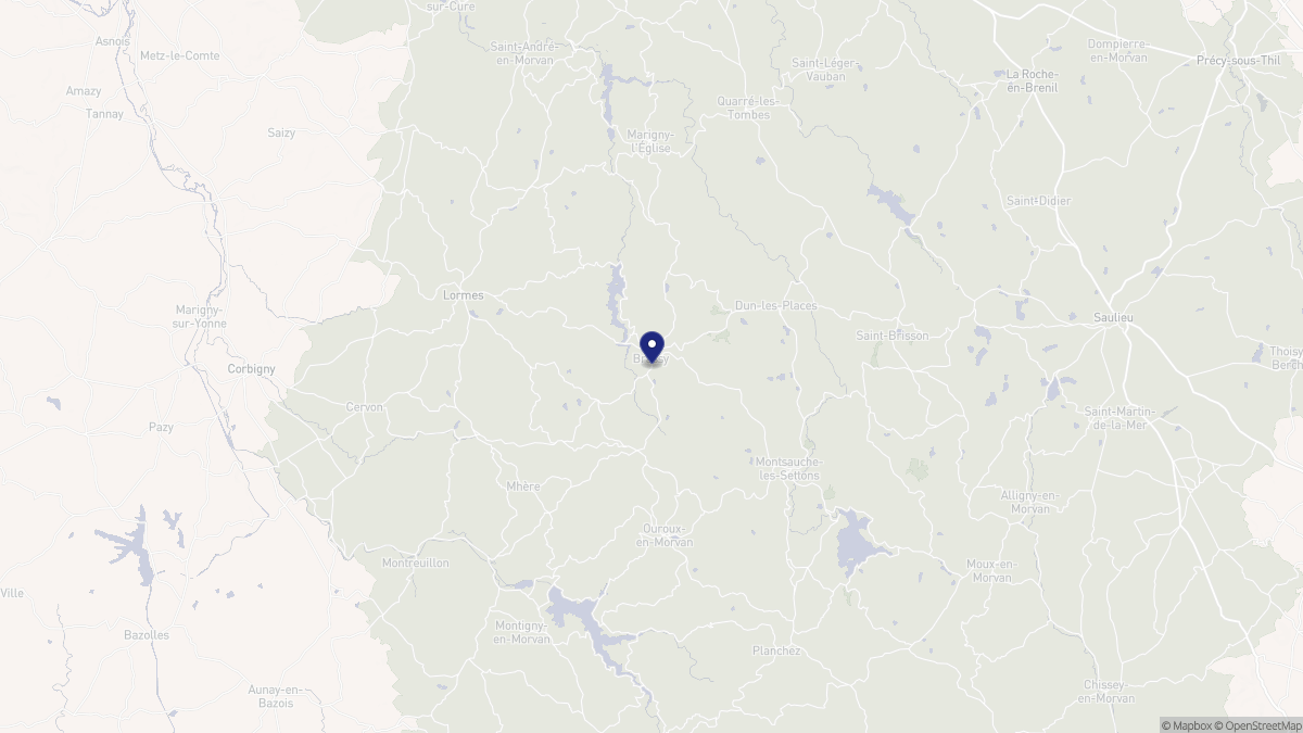 Aperçu cartographique de Brassy, centré sur la commune