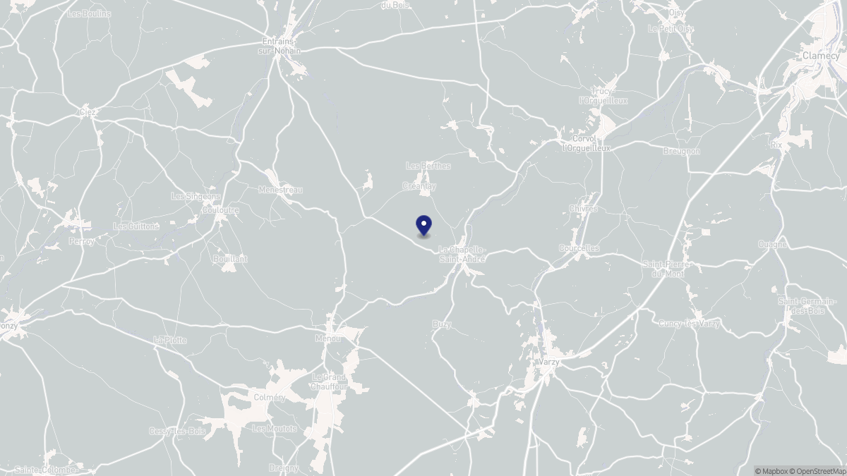 Aperçu cartographique de La Chapelle-Saint-André, centré sur la commune