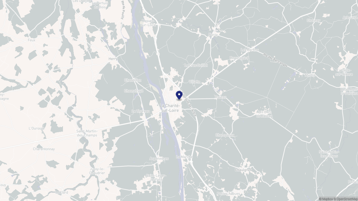 Aperçu cartographique de La Charité-sur-Loire, centré sur la commune