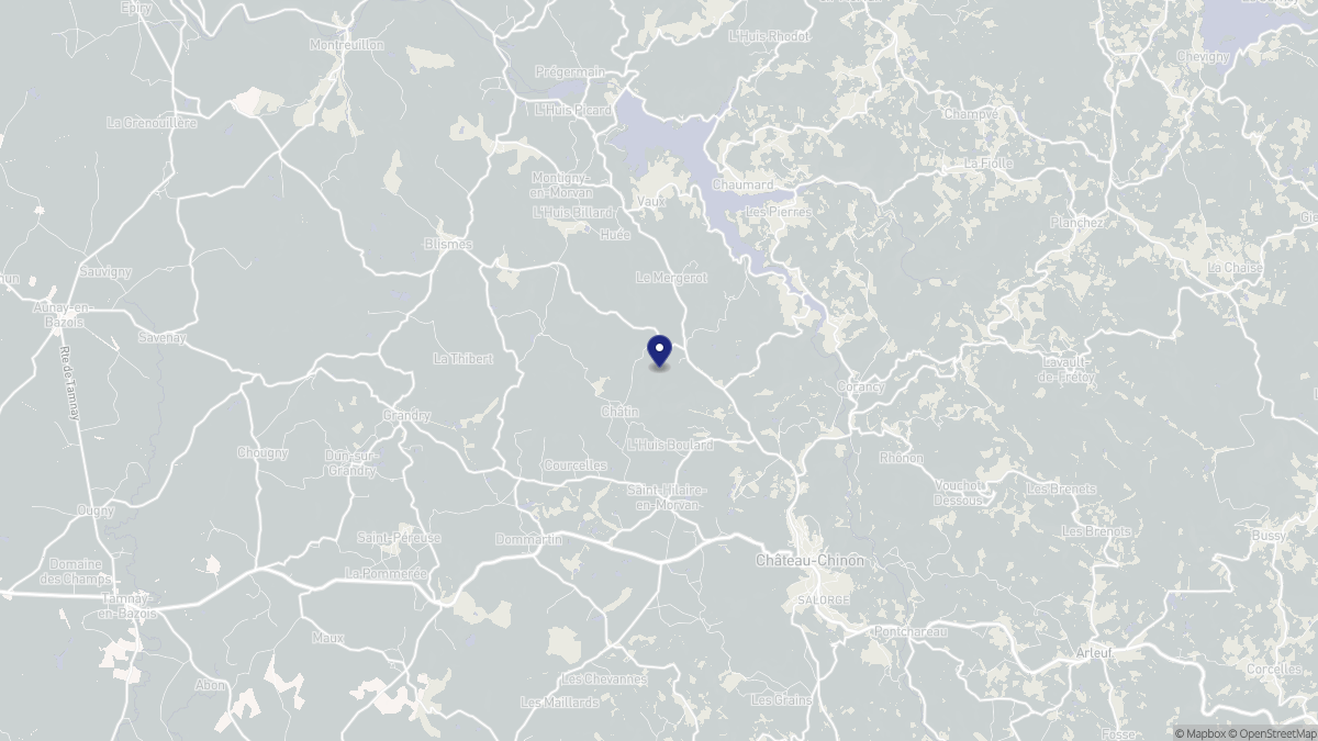 Aperçu cartographique de Châtin, centré sur la commune