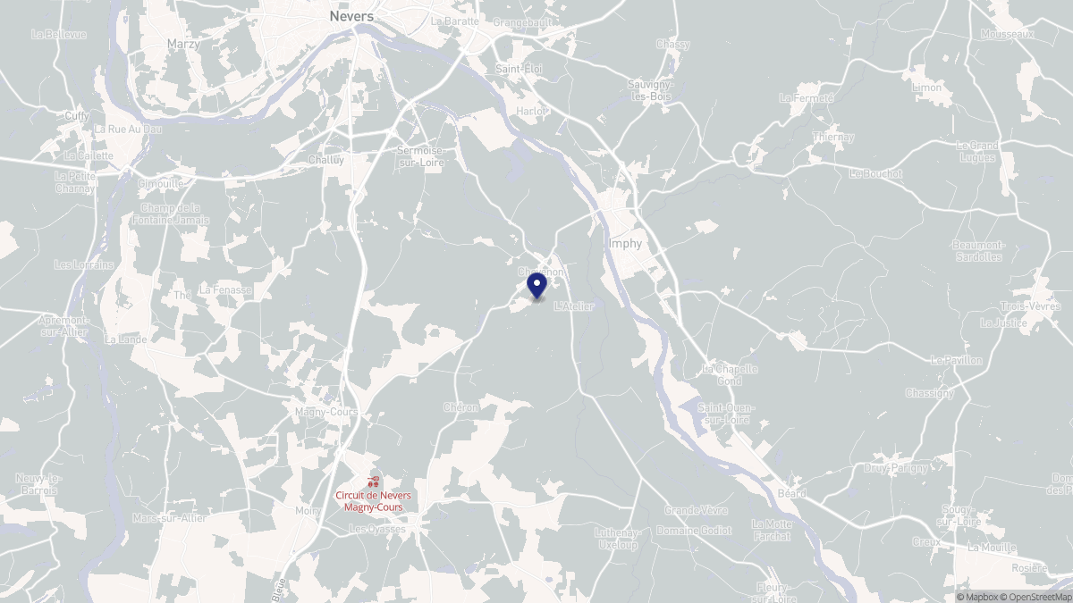 Aperçu cartographique de Chevenon, centré sur la commune