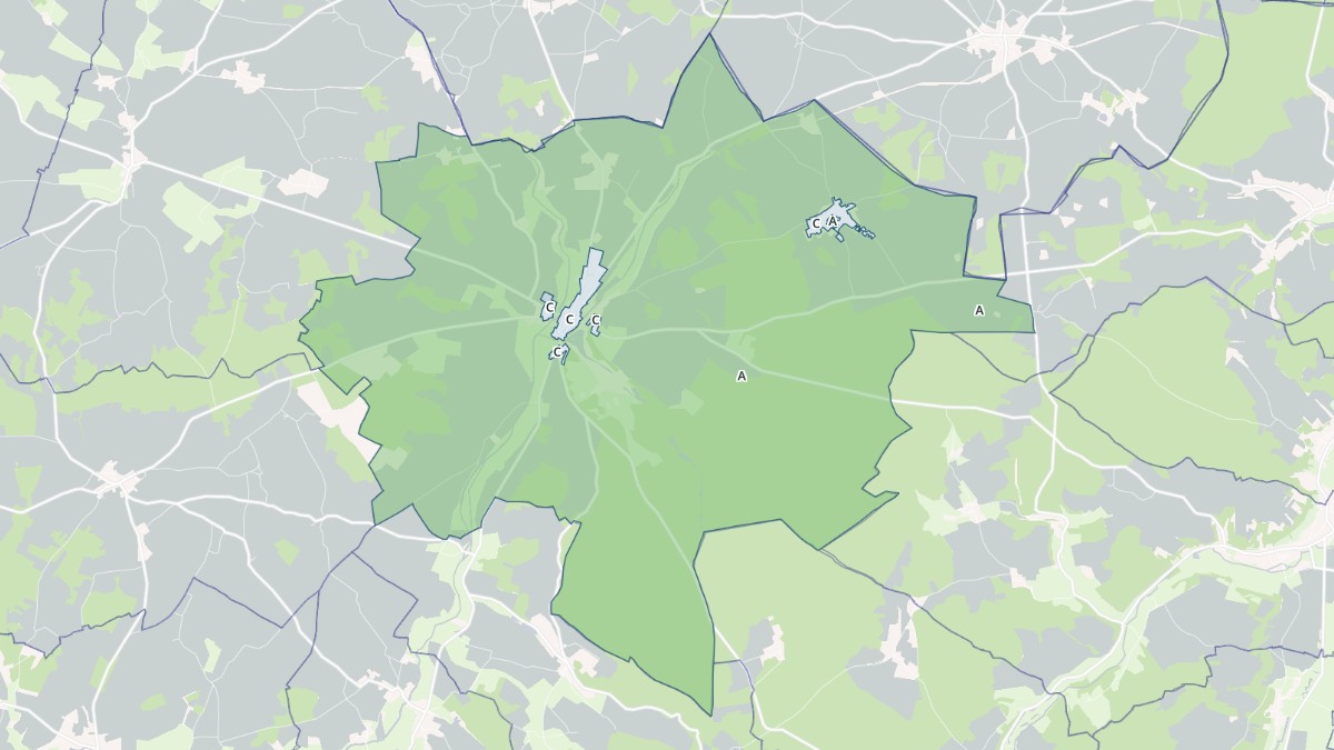 Aperçu cartographique de Entrains-sur-Nohain, centré sur la commune