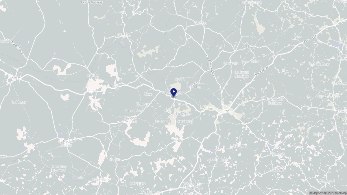 Aperçu cartographique de Fléty, centré sur la commune