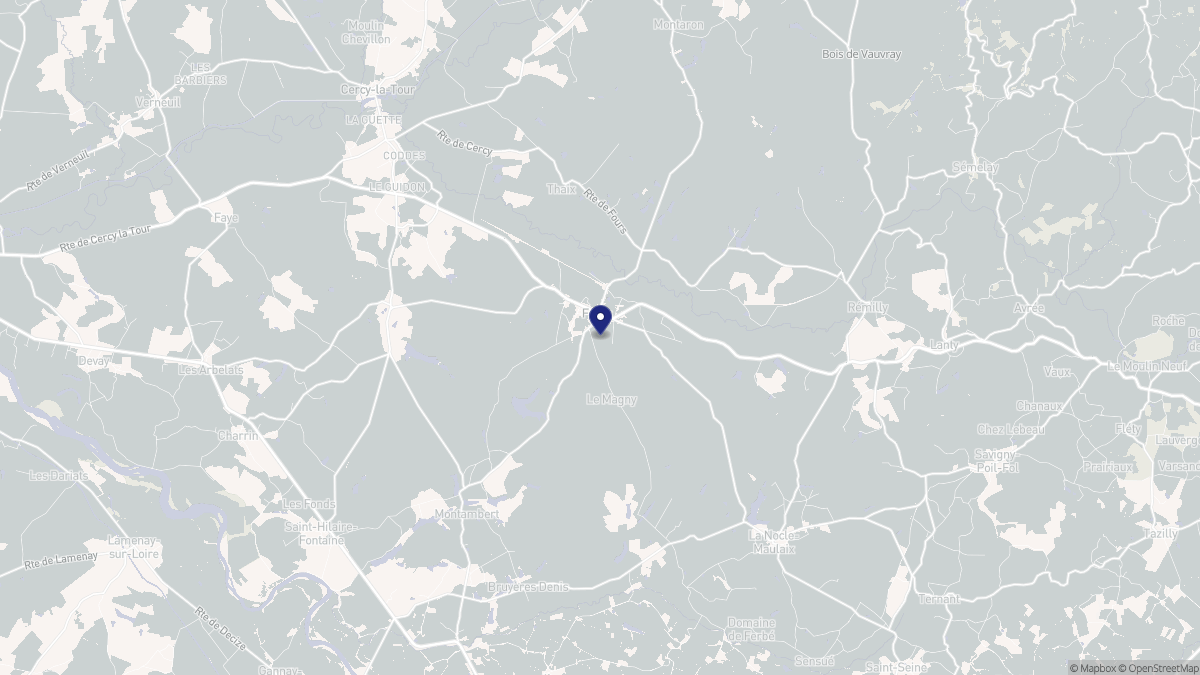 Aperçu cartographique de Fours, centré sur la commune