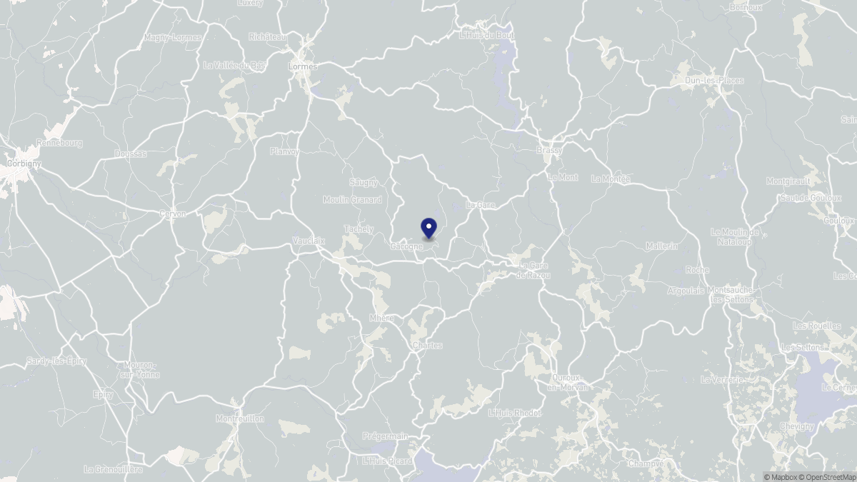 Aperçu cartographique de Gâcogne, centré sur la commune